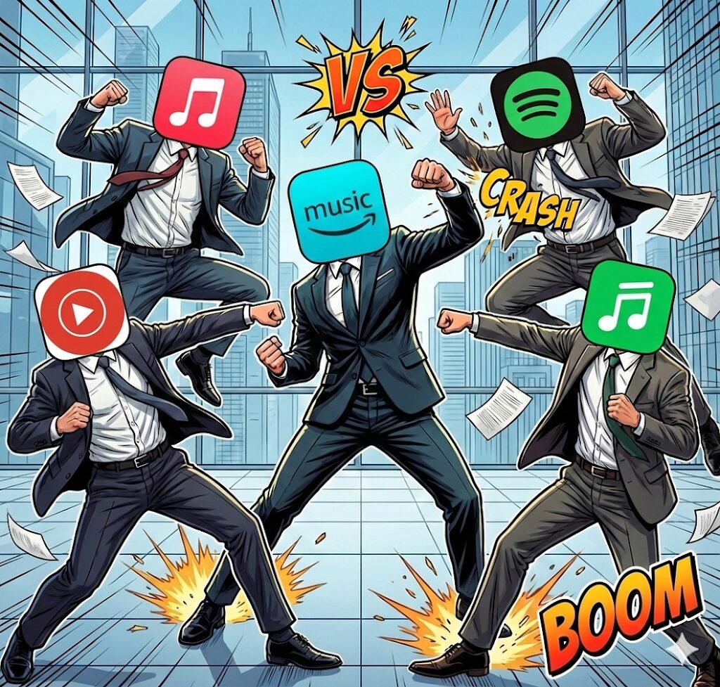 Amazon Music Prime vs 他社音楽サブスクのイメージ画像