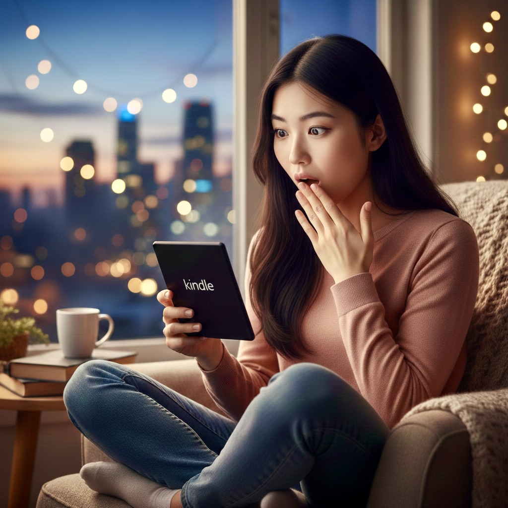 専用端末「Kindle」の使用イメージ画像