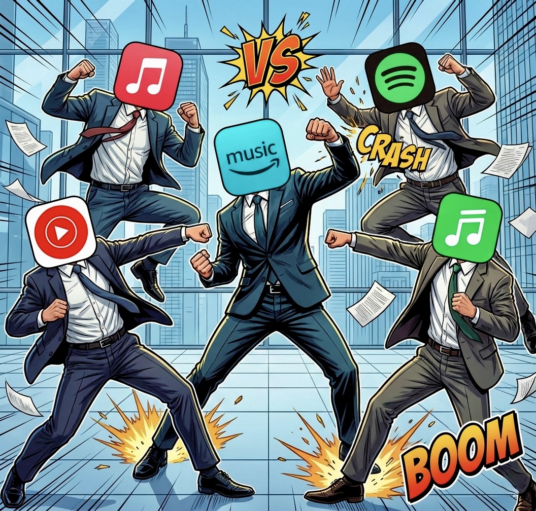 Amazon Music Prime vs 他社音楽サブスクのイメージ画像